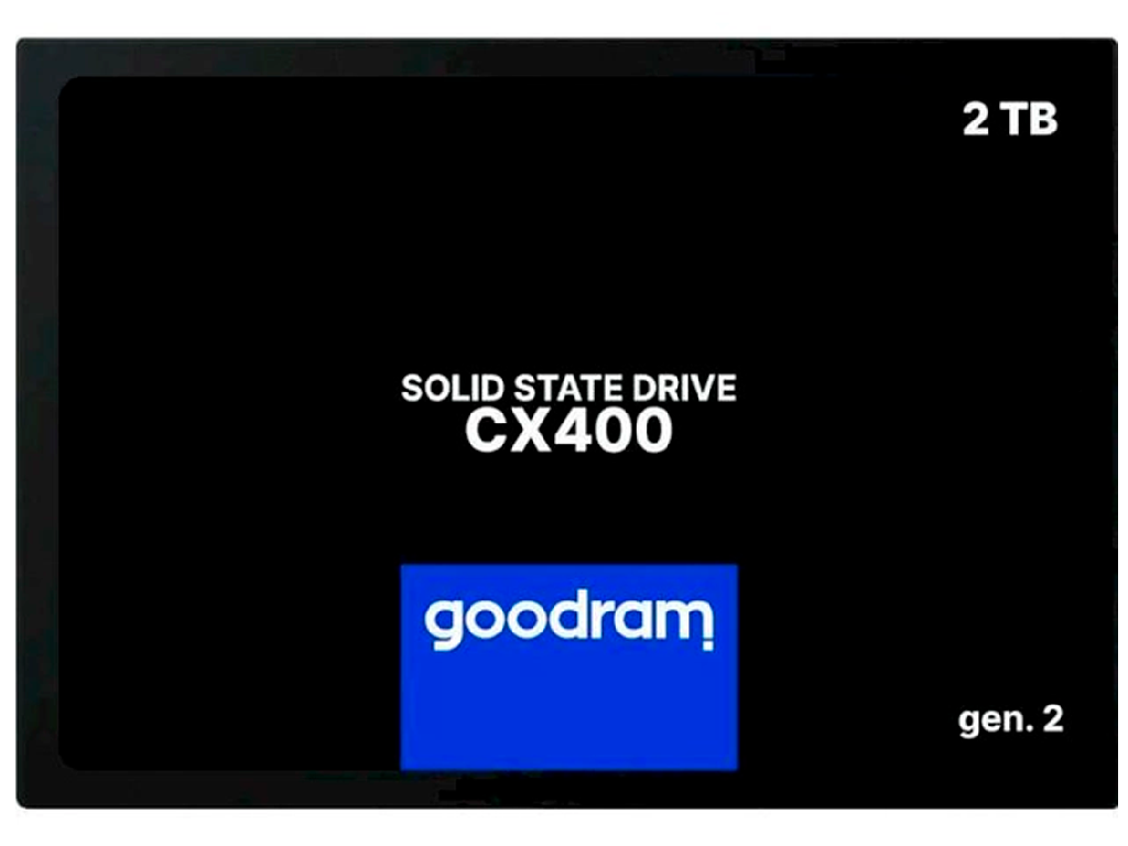 2.5" SSD 2.0TB GOODRAM CX400 Gen.2, SATAIII, Seque Sequential Reads 550 Mbs Sequential Writes 500 Mbs Maximum Random 4K Read 77500 Iops Write 85000 Iops Thickness 7MM Controller Phison PS311