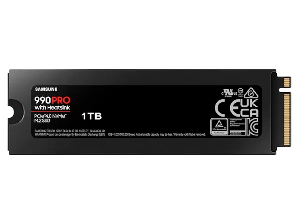 .M.2 NVMe SSD 1.0TB Samsung 990 PRO w/ Heatsink [PCIe 4 40 X4 Rw 74506900MB S 600TB 3DTLC Capacitate Stocare 1024 Gb Sistem De Stocare A Datelor M2 2280 INTERFA3FA SSD Nvme Pcie 40 X4 Tip D - миниатюра 3
