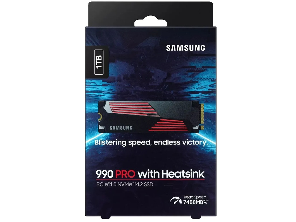 .M.2 NVMe SSD 1.0TB Samsung 990 PRO w/ Heatsink [PCIe 4 40 X4 Rw 74506900MB S 600TB 3DTLC Capacitate Stocare 1024 Gb Sistem De Stocare A Datelor M2 2280 INTERFA3FA SSD Nvme Pcie 40 X4 Tip D - миниатюра 4