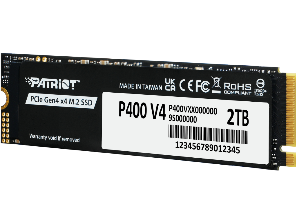 M2 Nvme SSD 20TB Patriot P400 V4 Wgraphene Heatshield Interface PCIE40 X4 Nvme 20 M2 Type 2280 Form Factor Sequential Read 6200 Mbs Sequential Write 5200 Mbs Random Read 620K Iops Ran - миниатюра 2