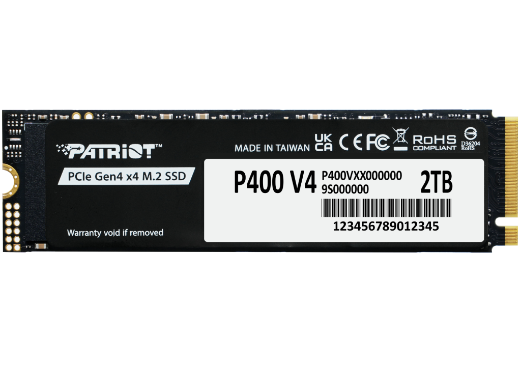 M2 Nvme SSD 20TB Patriot P400 V4 Wgraphene Heatshield Interface PCIE40 X4 Nvme 20 M2 Type 2280 Form Factor Sequential Read 6200 Mbs Sequential Write 5200 Mbs Random Read 620K Iops Ran