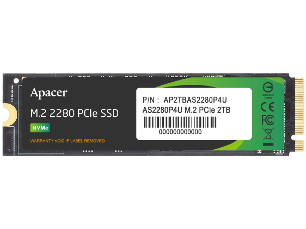 .M.2 NVMe SSD 2.0TB Apacer AS2280P4U [PCIe 3.0 x4, R/W 3500/ -