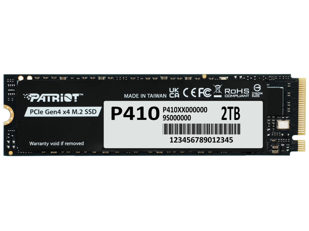 M.2 NVMe SSD 2.0TB Patriot P410, w/Graphene Heatshield, Inte -