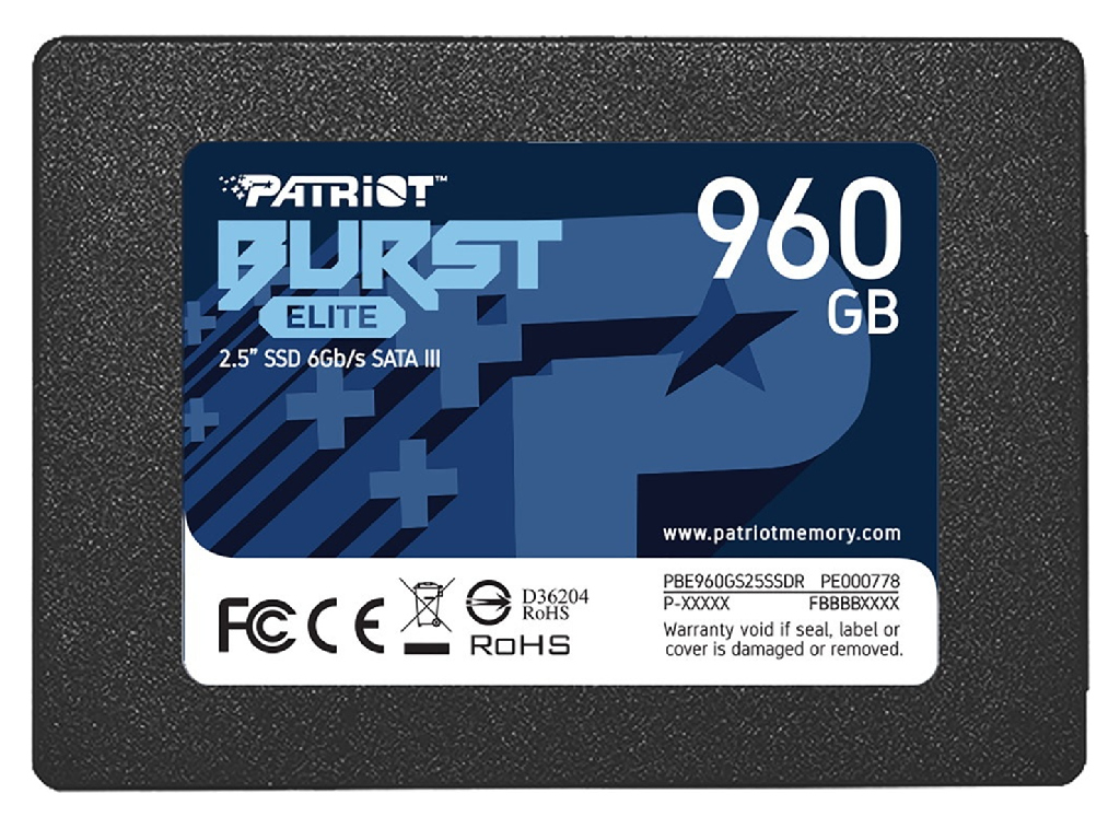 960GB SSD 2.5" Patriot Burst PBE960GS25SSDR, 7mm Read 450MB S Write 320MB S Sata Iii 60 Gbps Solid State Drive Intern Ssdvnutrenij Vysokoskorostnoj Nakopitel SSD