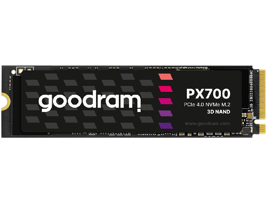 M.2 NVMe SSD 1.0TB GOODRAM PX700, Interface PCIe4.0 x4 NVME14 M2 Type 2280 Form Factor Sequential Readswrites 7400 Mbs 6500 Mbs Hbm 30 Technology Tbw 600TB Mtbf 2MLN Hours 3D Nand Tl