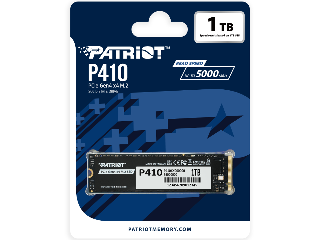 M.2 NVMe SSD 1.0TB Patriot P410, w/Graphene Heatshield, Inte - - миниатюра 3