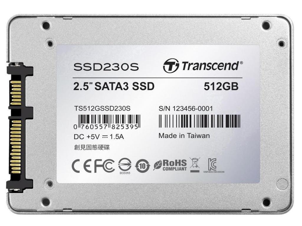 2.5" SSD 512GB Transcend Premium 230 Series SATAII Sataiii Aluminum Case Sequential Reads 560 Mbs Sequential Writes 520 Mbs Max Random 4K Read 85 000 Iops Write 85 000 Iops Iometer 7MM 3D Nan - миниатюра 2
