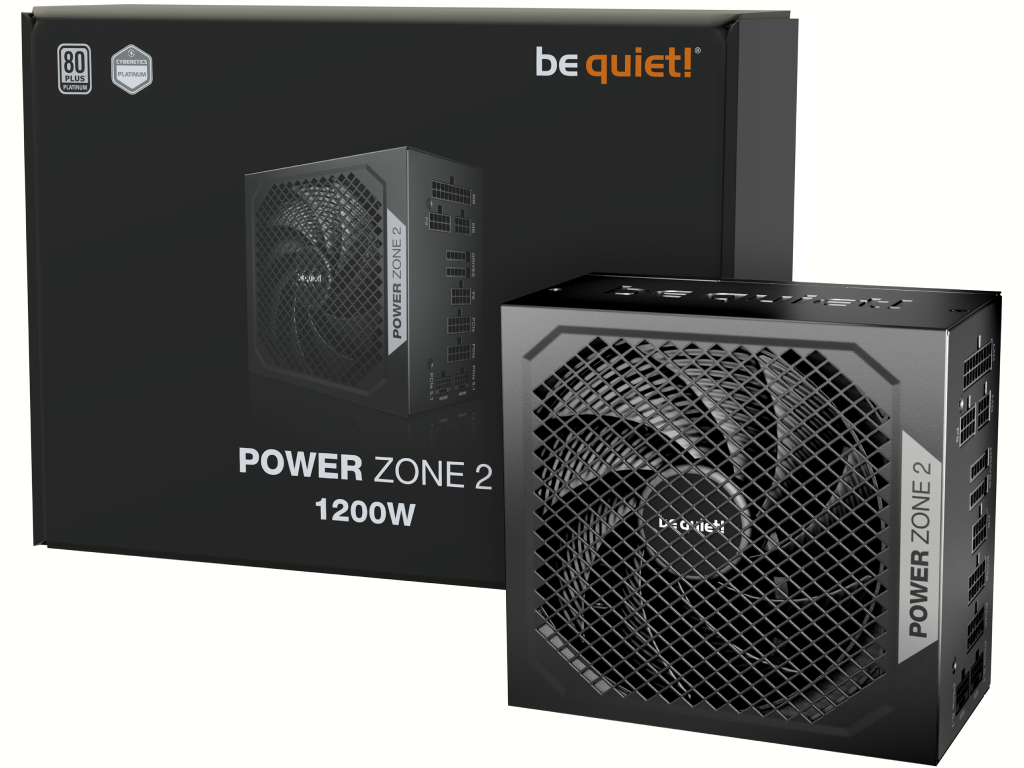 Power Supply ATX 1200W be quiet! POWER ZONE 2, 80+ Plat Platinum 140MMACTIVEPFC Srllcdcdc Atx 31 90 12V2X6 Fanlessmode Full Modular Black - миниатюра 4