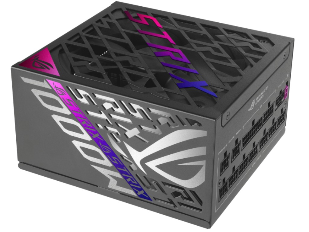 PSU ASUS ROG STRIX 1000P, 1000W, ATX12V V3.1, 80 PLUS® Platinum, Full Modular, Gan Mosfet, Intelligent Voltage Stabilizer, 0db Technology, Dual-ball 120mm Fan with PWM, +12V (83.3A), 20+4 Pin, 2xCPU(4+4Pin), 6x SATA, 4xPCI-E(6+2pin), 3x Peripheral, 1x 16-pin PCIe, Black
