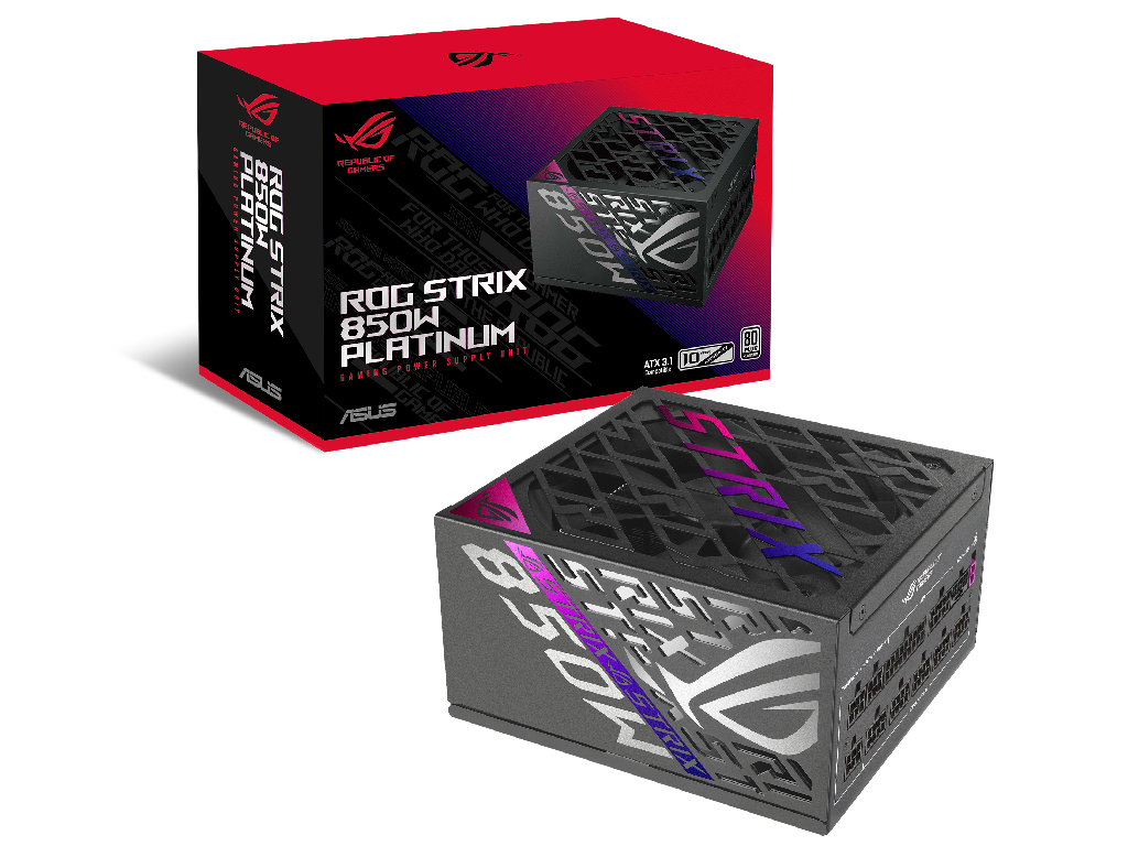 Power Supply ATX 850W ASUS ROG Strix Gaming, 80+ Platin Platinum 160MM Active Pfc Oppovpuvpscpocpotp Fully Modular Black Versiunea Atx Atx 12V 31 Putere 850 W Corectia Factorului De Putere Active
