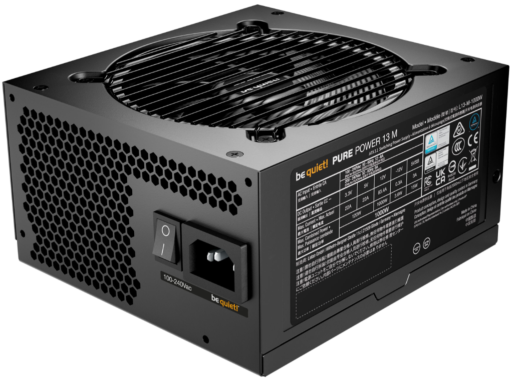 Power Supply ATX 1000W be quiet! PURE POWER 13 M, 80+ G Gold 120MMACTIVEPFC Srllcdcdc Atx 31 Full Modular Black Versiunea Atx Atx 12V 31 Putere 1000 W Corectia Factorului De Putere Active P - миниатюра 3