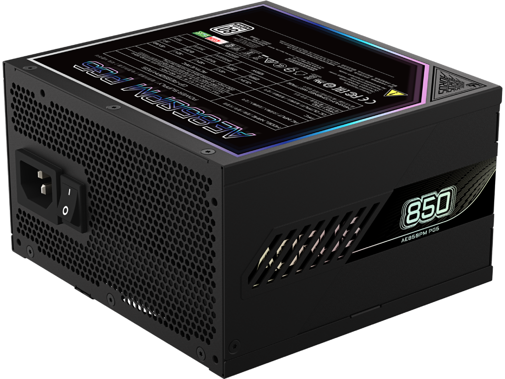 PSU GIGABYTE AORUS ELITE ”GP-AE850PM PG5”, 850W, ATX12V V3.0, PCI-E 5.0, 80 PLUS® Platinum, Fully Modular, 100% Japan Cap, Active PFC, 120mm Smart FDB Fan with PWM, +12V (70.8A), 20+4 Pin, 2xCPU(4+4Pin), 8x SATA, 6xPCI-E(6+2pin), 4xPeripheral, PCI-E 16pin 600W, Black - миниатюра 5