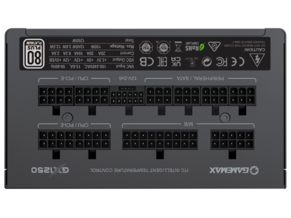 Power Supply Atx 1250W Gamemax GX1250 Pro 80 Gold ATX30 PCIE50 Llcdcdc Full Modular Black TX30 PCIE50 Power Supply Originally Comes With A PCIE50 12VPHWR Connector Which Makes It E - миниатюра 7