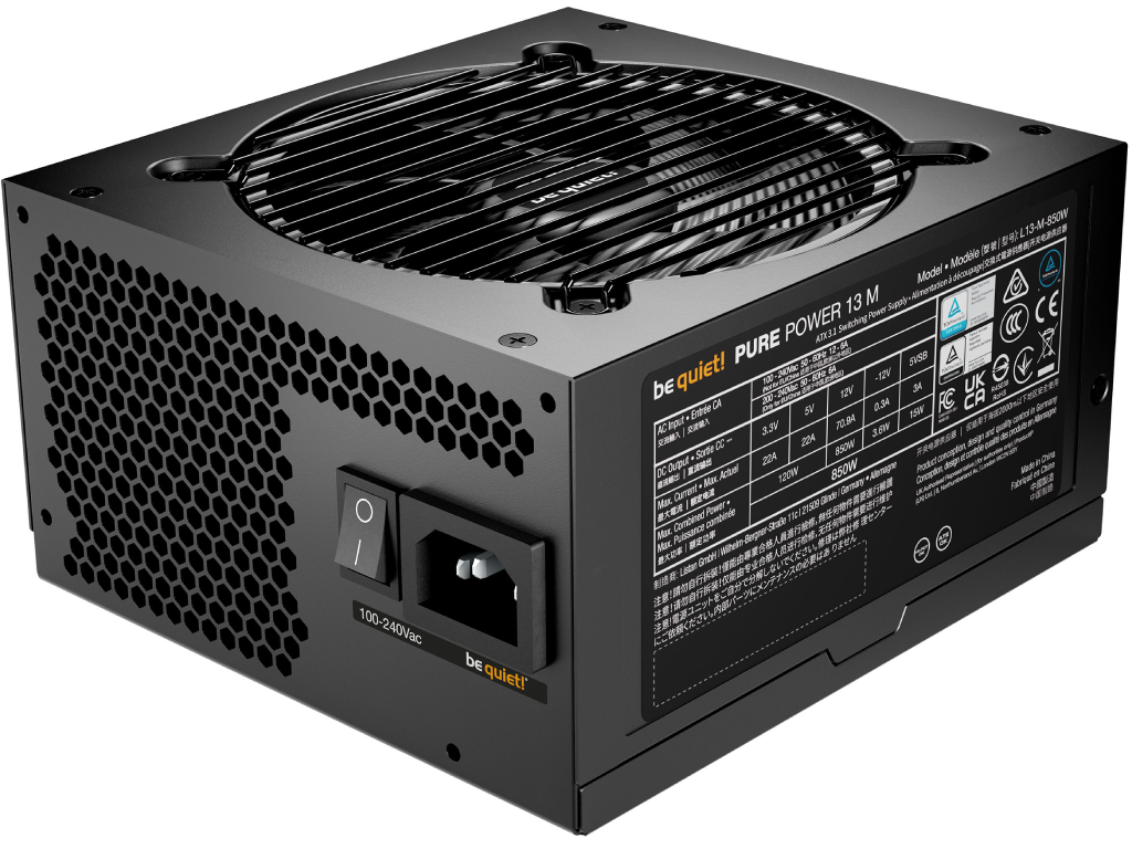 Power Supply ATX 850W be quiet! PURE POWER 13 M, 80+ Go Gold 120MMACTIVEPFC Srllcdcdc Atx 31 Full Modular Black Versiunea Atx Atx 12V 31 Putere 850 W Corectia Factorului De Putere Active Pfc - миниатюра 3