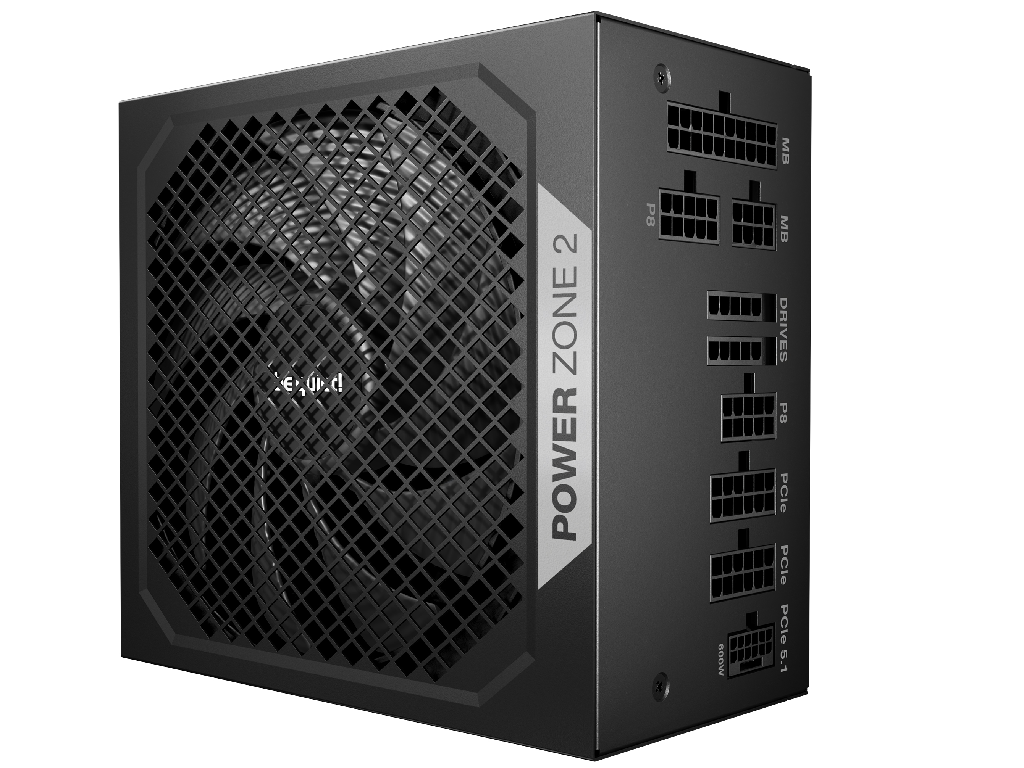 Power Supply ATX 750W be quiet! POWER ZONE 2, 80+ Plati Platinum 140MMACTIVEPFC Srllcdcdc Atx 31 90 12V2X6 Fanlessmode Full Modular Black Model Power Zone 2 750W Continuous Powerw 750