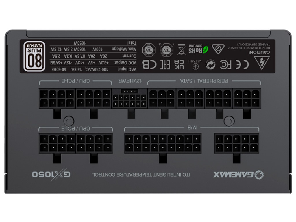 Power Supply Atx 1050W Gamemax GX1050 Pro 80 Gold ATX30 PCIE50 Llcdcdc Full Modular Black ATX30 PCIE50 Power Supply Originally Comes With A PCIE50 12VPHWR Connector Which Makes It - миниатюра 8