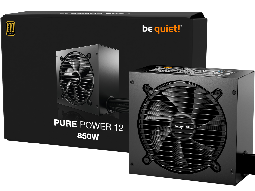 Power Supply ATX 850W be quiet! PURE POWER 12, 80+ Gold, 120mm, ATX 3.1, LLC+SR+DC/DC, Flat cabels . PN BP004EU