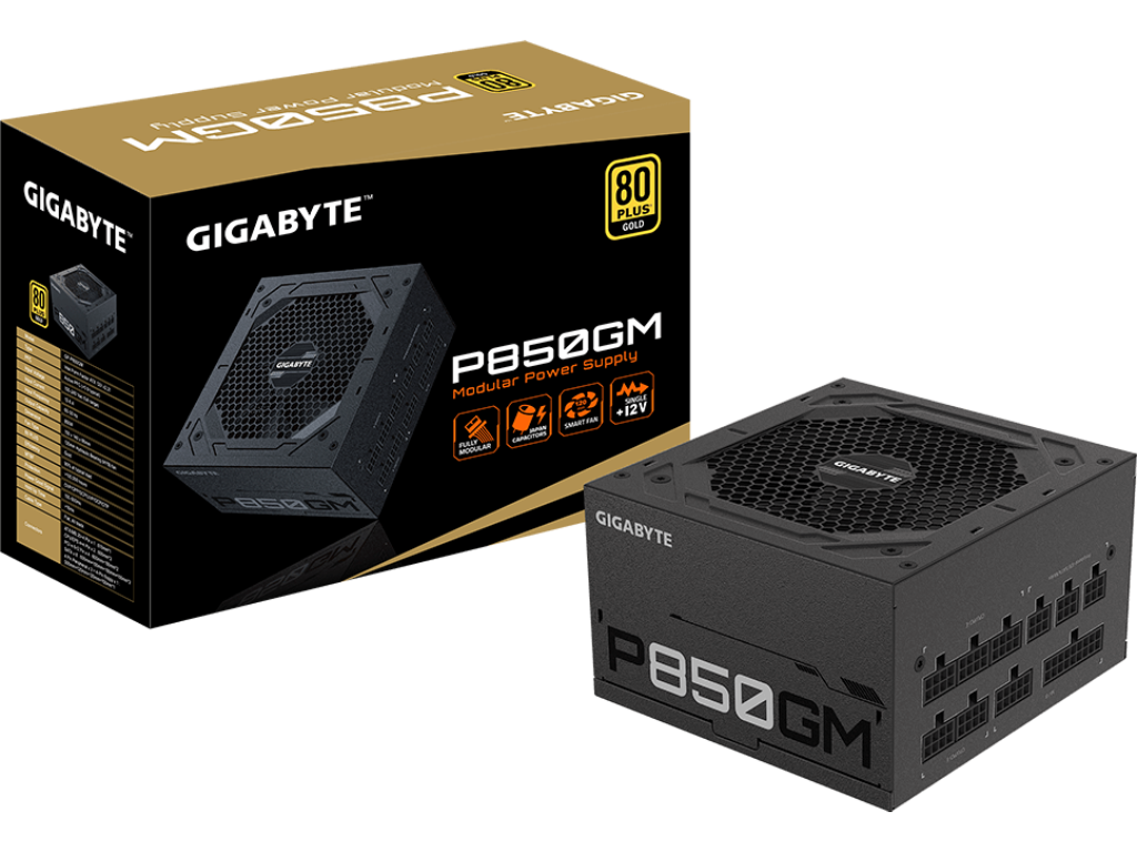 PSU GIGABYTE ”GP-P850GM”, 850W, ATX12V V2.31, 80 PLUS® Gold, Fully Modular, Active PFC, Main Japan Cap, 120mm HYB Fan with PWM, +12V (70.8A), 20+4 Pin, 2xCPU(4+4Pin), 8x SATA, 4xPCI-E(6+2pin), 3x Peripheral, OVP/OPP/SCP/UVP/OCP/OTP, Black - миниатюра 7