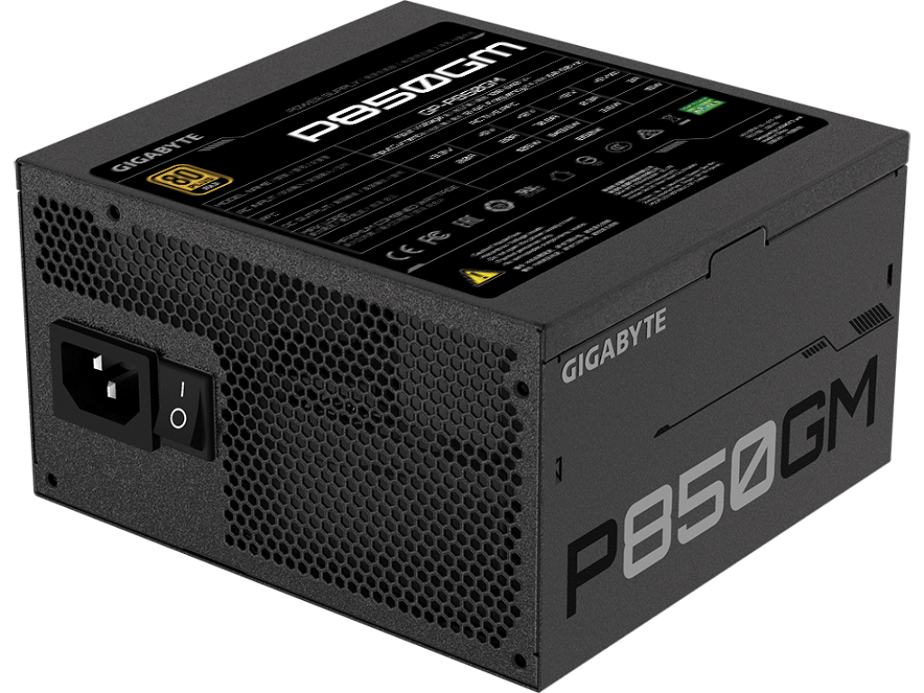 PSU GIGABYTE ”GP-P850GM”, 850W, ATX12V V2.31, 80 PLUS® Gold, Fully Modular, Active PFC, Main Japan Cap, 120mm HYB Fan with PWM, +12V (70.8A), 20+4 Pin, 2xCPU(4+4Pin), 8x SATA, 4xPCI-E(6+2pin), 3x Peripheral, OVP/OPP/SCP/UVP/OCP/OTP, Black - миниатюра 4