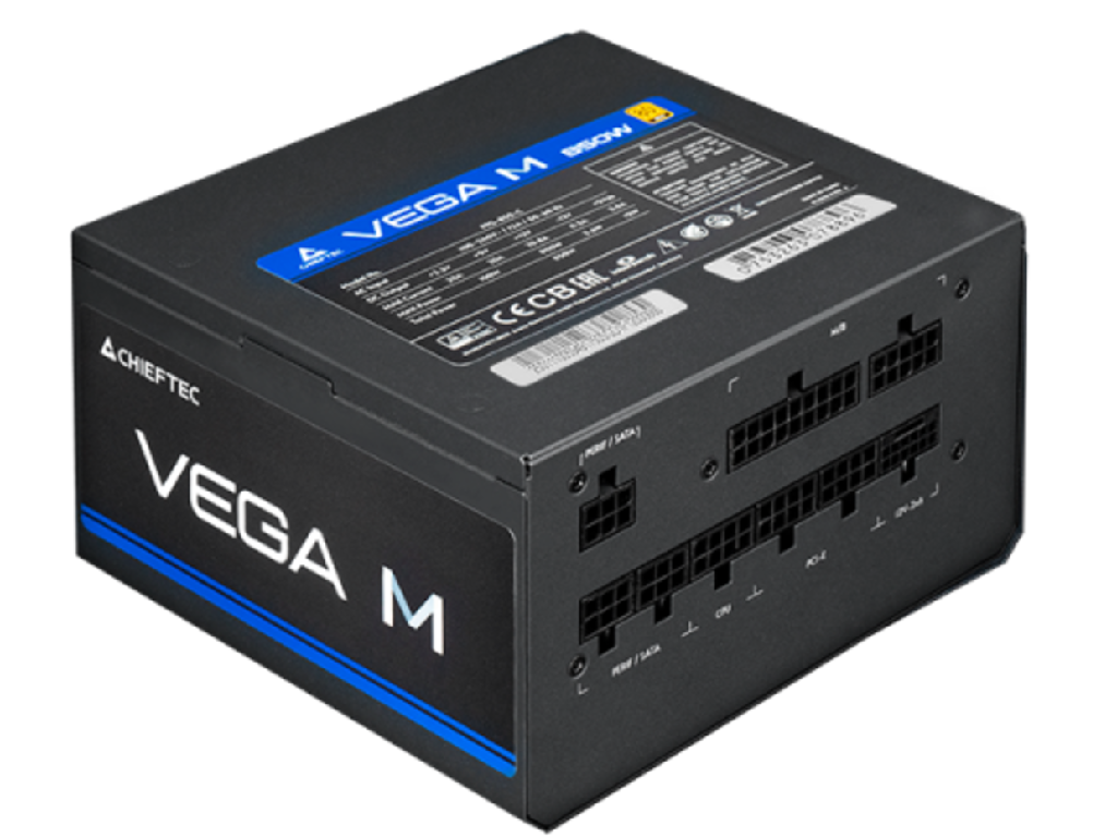 Power Supply ATX 750W Chieftec Vega M PPG-750-C, 80+ Gold, 135mm, Active PFC, Half-Bridge LLC+DC/DC, ATX 3.1, Full modular, Black Versiunea ATX ATX 12V 3.1 Putere 750 W Corectia factorului de putere Active PFC Tensiune de intrare 100~240 VAC Dimensiune ventilatoare 135 mm - миниатюра 4