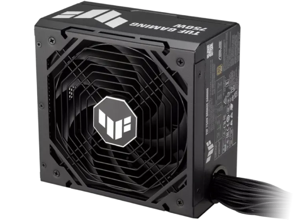 Power Supply ATX 750W ASUS TUF Gaming, 80+ Bronze, 135m 135MM Active Pfc Oppovpuvpscpocpotp Sleeved Cables Black Power Cord X 1 Motherboard Power Cable X 1 CPU Cable 800MM X 2 Pcie Cable X 2 Sat