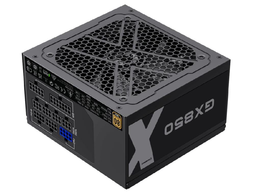 Power Supply ATX 850W GAMEMAX GX-850 Modular, 80+ Gold, Full Modular cable, Active PFC,120mm fan. 1x24PIN,2x12V8pin(4+4),8xSATA,4xPCI-6+2PIN,,3x4PIN - миниатюра 2