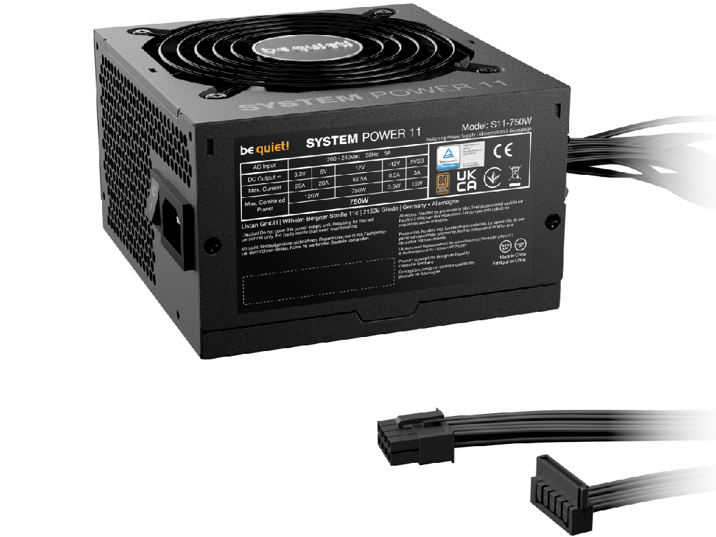 Power Supply ATX 750W be quiet! SYSTEM POWER 11, 80+ Br Bronze 120MM Active Pfc Dcdc Temperature Control Fan Flat Cables Black Versiunea Atx Atx 12V 31 Putere 750 W Corectia Factorului De Putere - миниатюра 3