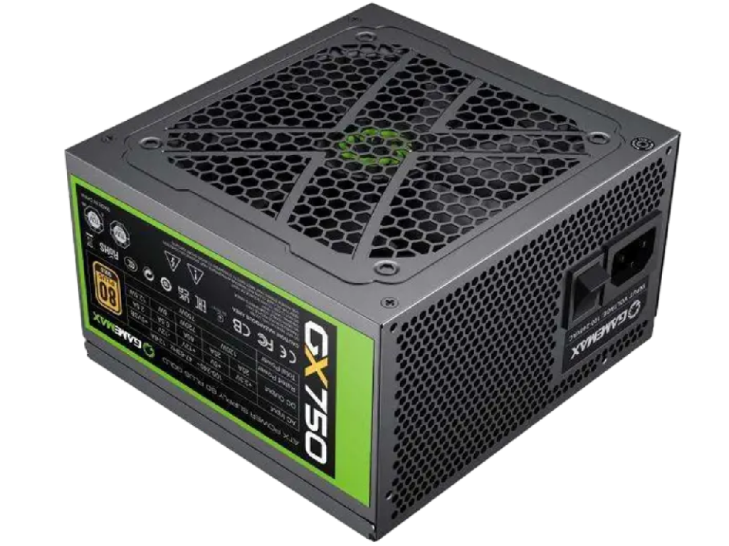 Power Supply ATX 750W GAMEMAX GX-750 Modular, 80+ Gold, Active PFC, LLC+DC/DC,, 120mm fan. - миниатюра 3