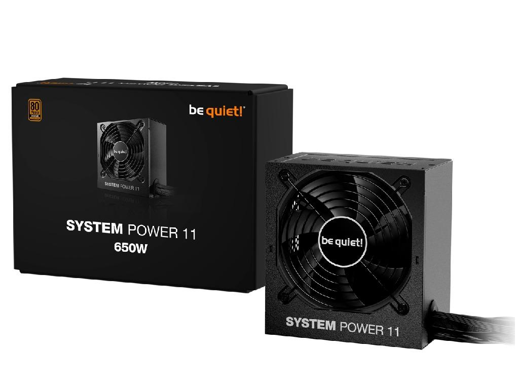 Power Supply ATX 650W be quiet! SYSTEM POWER 11, 80+ Br Bronze 120MM Active Pfc Dcdc Temperature Control Fan Flat Cables Black Versiunea Atx Atx 12V 31 Eps 12V 292 Putere 650 W Corectia Factor - миниатюра 3
