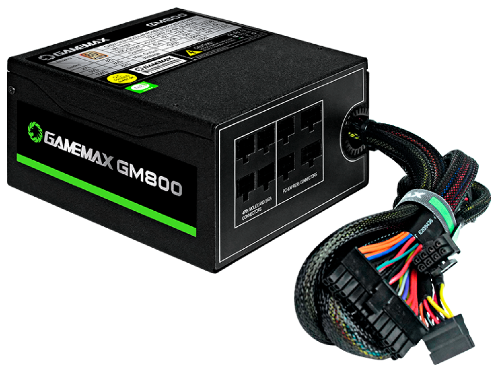 Power Supply ATX 800W GAMEMAX GM-800, 80+ Bronze, 140mm fan, - миниатюра 6