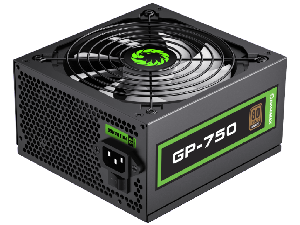 Power Supply ATX 750W GAMEMAX GP-750, 80+ Bronze, Active PFC, 140mm silent fan, Retail