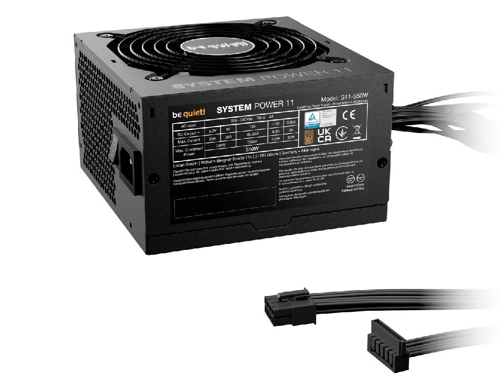 Power Supply ATX 550W be quiet! SYSTEM POWER 11, 80+ Br Bronze 120MM Active Pfc Dcdc Temperature Control Fan Flat Cables Black Versiunea Atx Atx 12V 31 Putere 550 W Corectia Factorului De Putere - миниатюра 2
