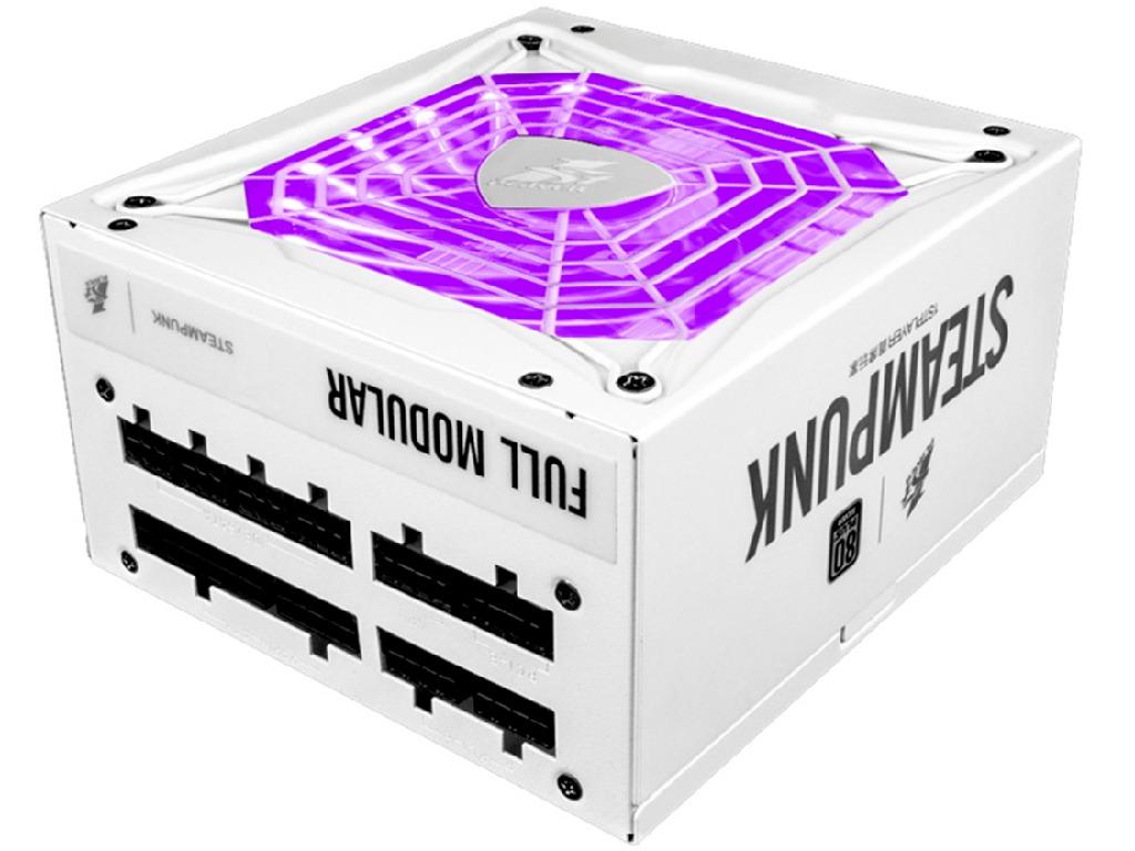 PSU 1STPLAYER PS-750AX STEAMPUNK 750W, 80+ SILVER, Full-Modular, Active PFC, LLC+DC-DC LLC Full Bridge Sync-Rectify, 140mm Hydro Bearing RGB Fan, +12V (62A), 20+4 Pin, 2x P4+4(CPU), 6x SATA, 4x PCI-E 6+2pin, 3x IDE, All Japanese capacitors, LLC resonant circuit, White Flat Cables - миниатюра 2