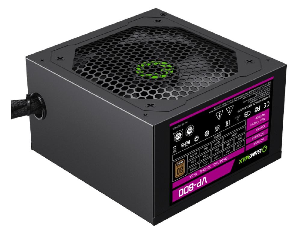 Power Supply Atx 800W Gamemax VP800 80 Bronze Active Pfc 120MM Fan 80PLUS Apfc 80 Plus Compliant Efficiency Level 80 Noise Level Zero Ecoon 32DBA At 100 Load Form Factor Intel - миниатюра 2