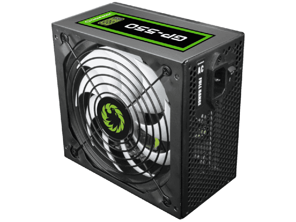 Power Supply Atx 550W Gamemax GP550 80 Bronze Active Pfc 140MM Silent Fan Retail Dimensions 158MM X 85MM X 150MM W X H X D Input Voltage 100240 Vac Input Current 357A Input Fre - миниатюра 4