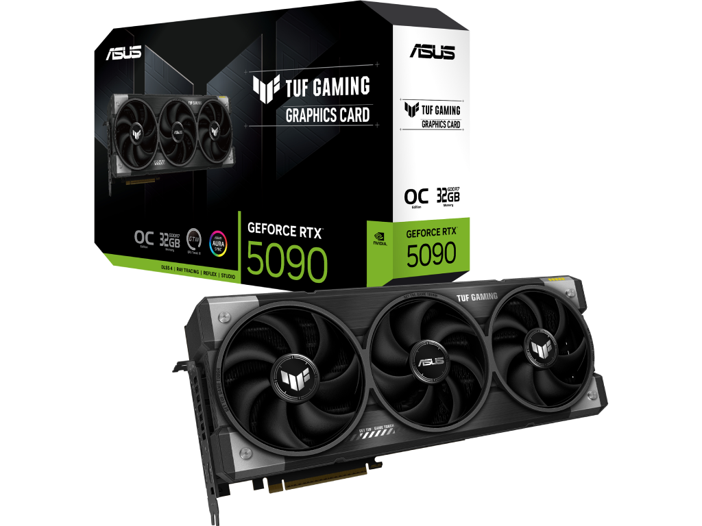 VGA ASUS RTX5090 32GB GDDR7 TUF Gaming OC (TUF-RTX5090-O32G-GAMING) Producator GPU NVIDIA Procesor Video GeForce RTX 5090 Memorie 32GB Tip memorie GDDR7 Bus memorie 512 bit Frecventa memorie 28000 MHz
