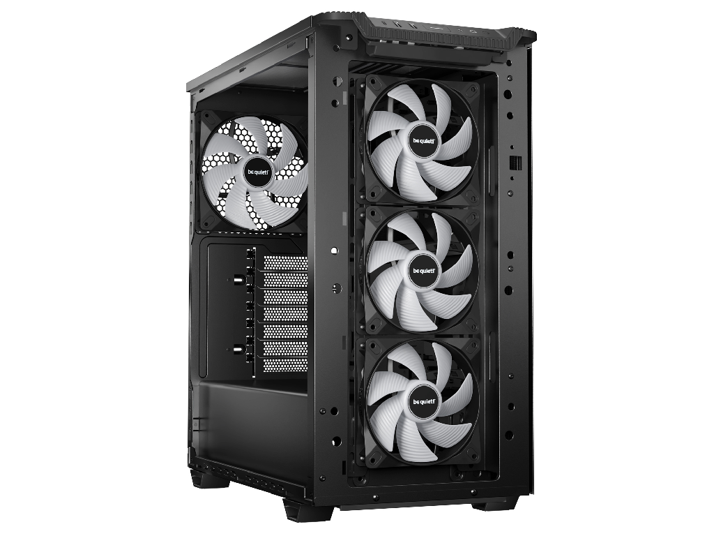 Case ATX be quiet! Pure Base 501 LX, w/o PSU, 3x120mm 1x140mm ARGB, Front Top Mesh, TG, Dust filters, 2xUSB 3.2, 1xUSB-C, 2x3.5", 5x2.5", Black - миниатюра 3