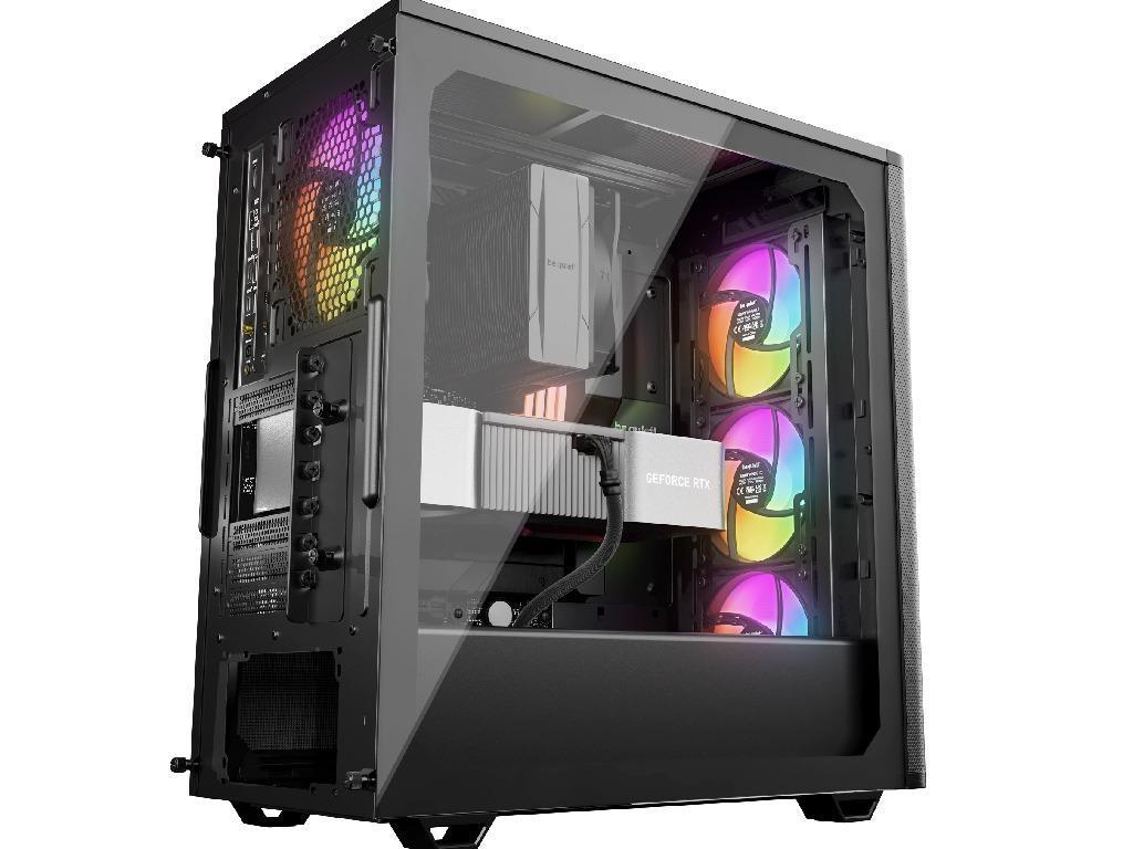 Case ATX be quiet! Pure Base 501 LX, w/o PSU, 3x120mm 1x140mm ARGB, Front Top Mesh, TG, Dust filters, 2xUSB 3.2, 1xUSB-C, 2x3.5", 5x2.5", Black - миниатюра 7