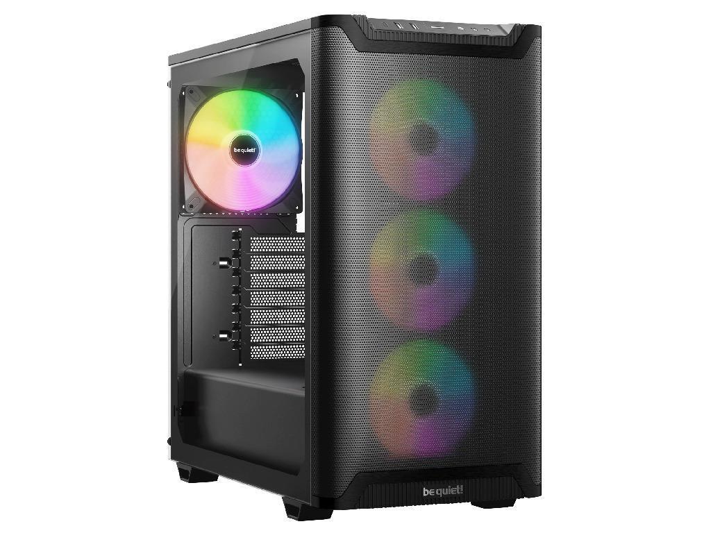 Case ATX be quiet! Pure Base 501 LX, w/o PSU, 3x120mm 1x140mm ARGB, Front Top Mesh, TG, Dust filters, 2xUSB 3.2, 1xUSB-C, 2x3.5", 5x2.5", Black