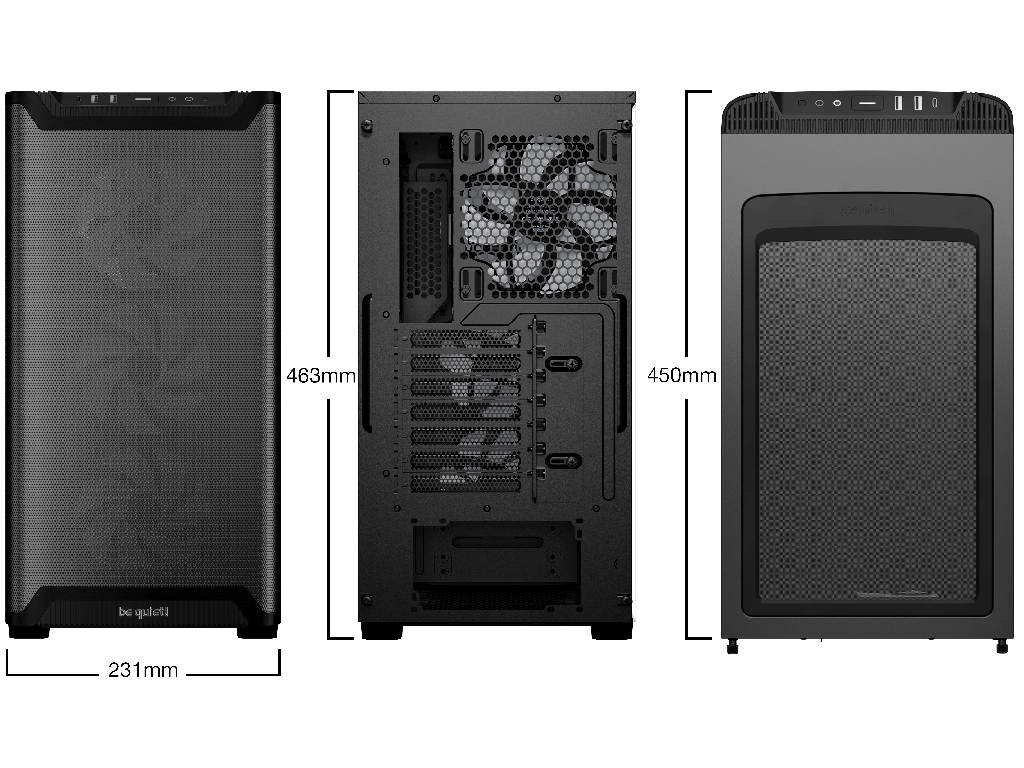 Case ATX be quiet! Pure Base 501 LX, w/o PSU, 3x120mm 1x140mm ARGB, Front Top Mesh, TG, Dust filters, 2xUSB 3.2, 1xUSB-C, 2x3.5", 5x2.5", Black - миниатюра 2