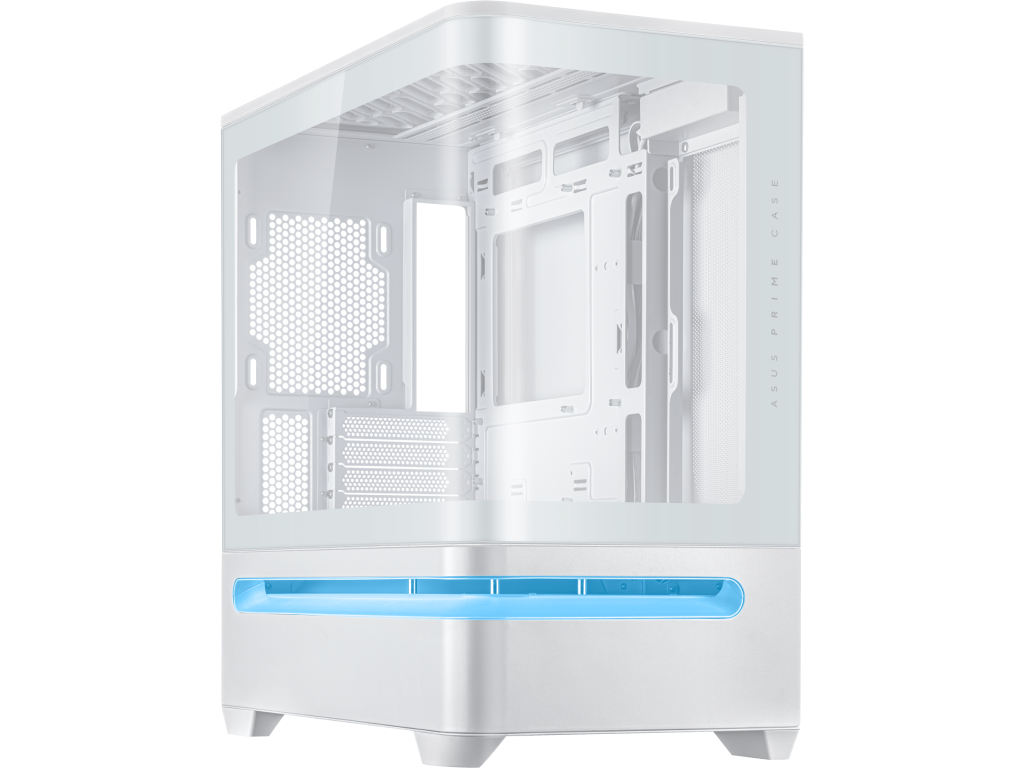 Case Micro ATX ASUS Prime AP202 ARGB White no PSU, Curv Curved Tempered Glass Panel 3 X Argb Fans 120MM 2XUSB 32 GEN1 USB 32 GEN2 Type C Audioout Mic Carcasakorpus