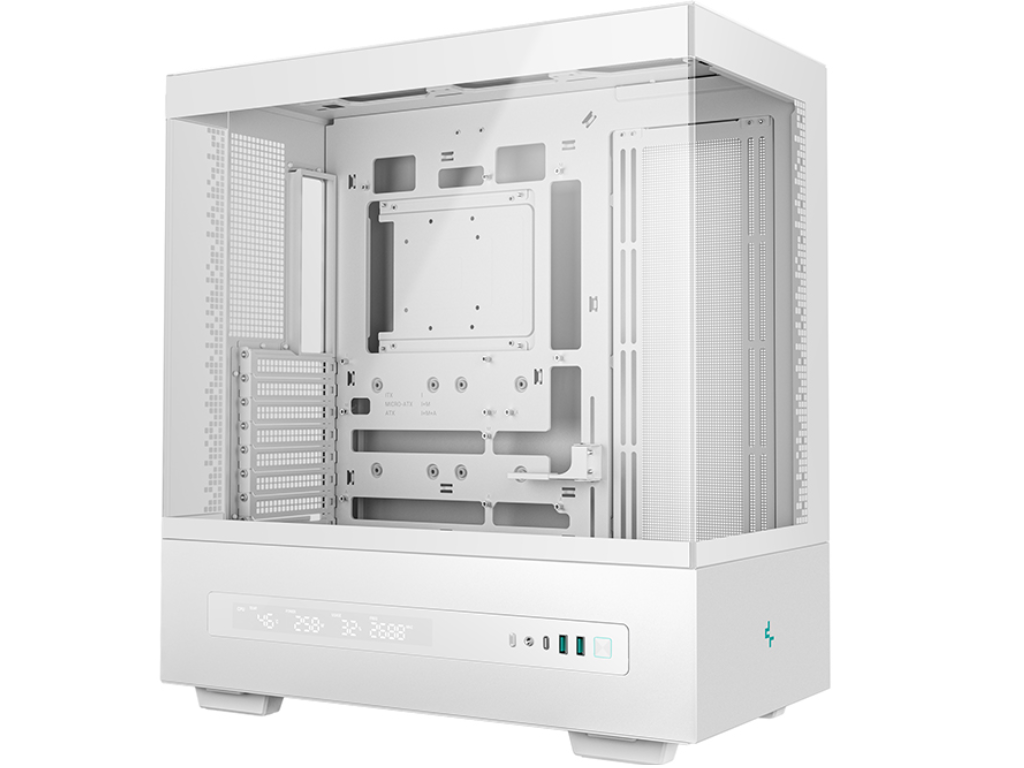 DEEPCOOL ”CH690 DIGITAL WH” ATX Case, with Tempered Sem Semiglass Panels Rear Connector Without Psu Digital Display Integrated Light Srip Slot 420MM Radiator Support 365MM Cable Management 2X25 - миниатюра 2
