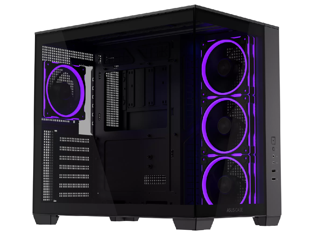 Case Atx Asus A32 Plus Tg Argb Black No Psu Tempered Glass Front Side 3X120 Mm Argb Fans Side 1X120 Mm Argb Fan Rear 2XUSB 30 USB 32 GEN2 Type C Audioout Mic Carcasakorpus - миниатюра 2