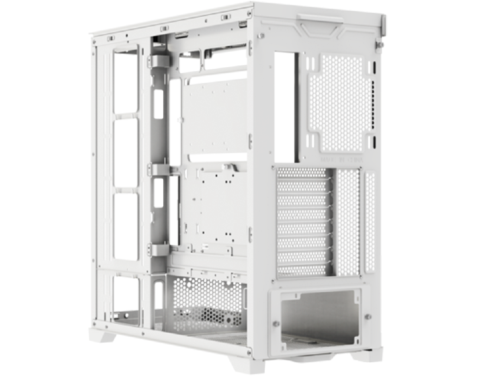 XILENCE "X818.W.ARGB" Xilent White Gleam ATX Case, without PSU, Aquarium, Transparent Front Side TG Panels, Front 4x ARGB 140mm PWM fans, Rear 1x120mm PWM Black, w/Control Board (ARGB/PWM), GPU holder, 420mm Support, 2x 3.5"/ 7x 2.5", 1xUSB-C, 2xUSB 3.0, 1x Mic, 1xAudio, LED, PSU Shroud, White - миниатюра 3