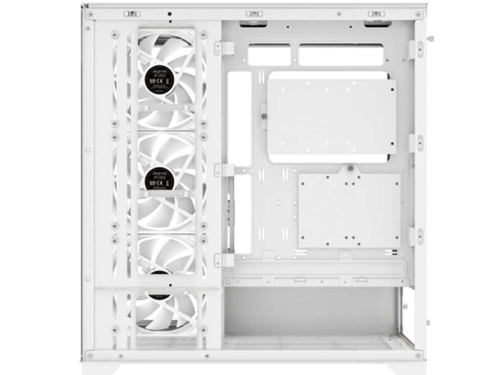 XILENCE "X818.W.ARGB" Xilent White Gleam ATX Case, without PSU, Aquarium, Transparent Front Side TG Panels, Front 4x ARGB 140mm PWM fans, Rear 1x120mm PWM Black, w/Control Board (ARGB/PWM), GPU holder, 420mm Support, 2x 3.5"/ 7x 2.5", 1xUSB-C, 2xUSB 3.0, 1x Mic, 1xAudio, LED, PSU Shroud, White - миниатюра 2