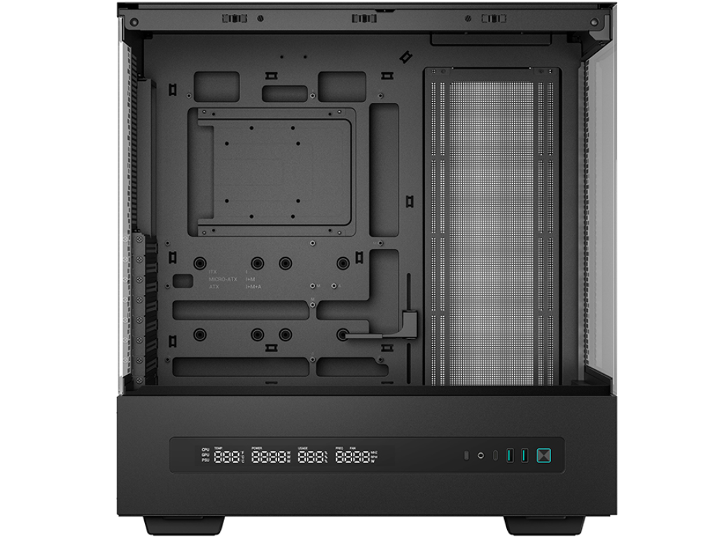 DEEPCOOL ”CH690 DIGITAL” ATX Case, with Tempered Semi-Glass Panels Rear Connector, without PSU, Digital display, Integrated Light Srip slot, 420mm radiator support, 36.5mm Cable management, 2x2.5” Bays / 1x3.5” Bays, 1xType-C, 2xUSB3.0, 1x Audio, 9.8kg, Black - миниатюра 4
