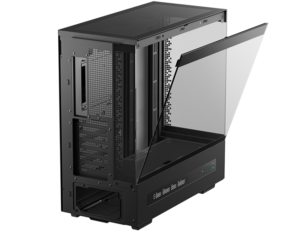 DEEPCOOL ”CH690 DIGITAL” ATX Case, with Tempered Semi-Glass Panels Rear Connector, without PSU, Digital display, Integrated Light Srip slot, 420mm radiator support, 36.5mm Cable management, 2x2.5” Bays / 1x3.5” Bays, 1xType-C, 2xUSB3.0, 1x Audio, 9.8kg, Black - миниатюра 6