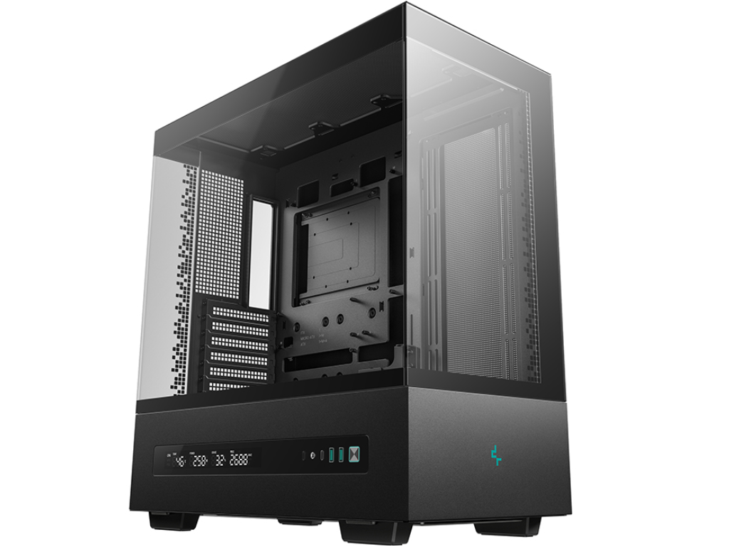 DEEPCOOL ”CH690 DIGITAL” ATX Case, with Tempered Semi-Glass Panels Rear Connector, without PSU, Digital display, Integrated Light Srip slot, 420mm radiator support, 36.5mm Cable management, 2x2.5” Bays / 1x3.5” Bays, 1xType-C, 2xUSB3.0, 1x Audio, 9.8kg, Black