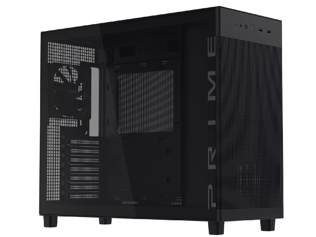 Case ATX ASUS PRIME AP303 TG Black no PSU, Tempered Gla Glass Side 1X120 Mm Fan Rear 2XUSB 32 GEN1 1 X USB 32 Gen 2X2 Type C Audioout Mic Carcasakorpus - миниатюра 2