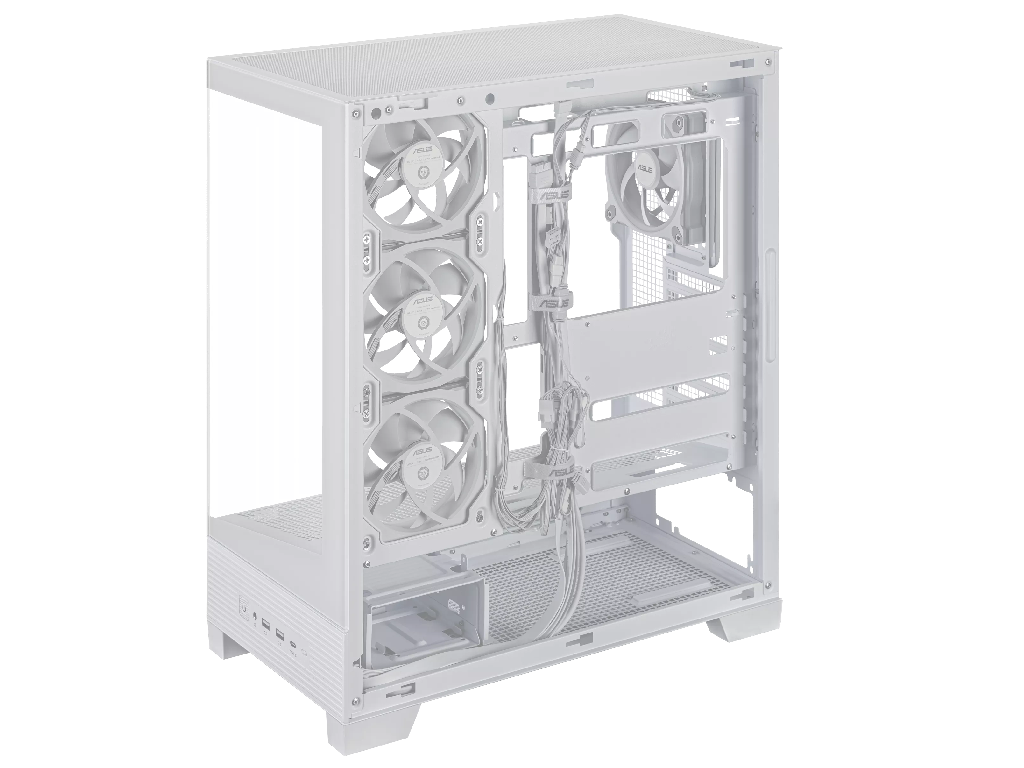 Case ATX Asus A31 PLUS TG ARGB WHITE, 4x120mm ARGB, ARGB Hub, Front Mesh, Tempered Glass, Headset hook, 2xUSBx3.2, 1xUSB 3.2, 2x2.5", 2x3.5", White Factor de forma a placii de baza ATX, Micro-ATX, Mini-ITX Tip Carcasa PC Midi-Tower Canal pentru cablaj 34mm Material carcasa Otel USB 3.x Type-A 2x USB 3.2 USB Type-C 1x USB 3.2 Gen 2x2 - миниатюра 7